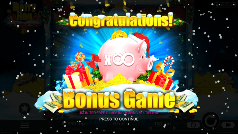 Merry Hog bonus game: free spins